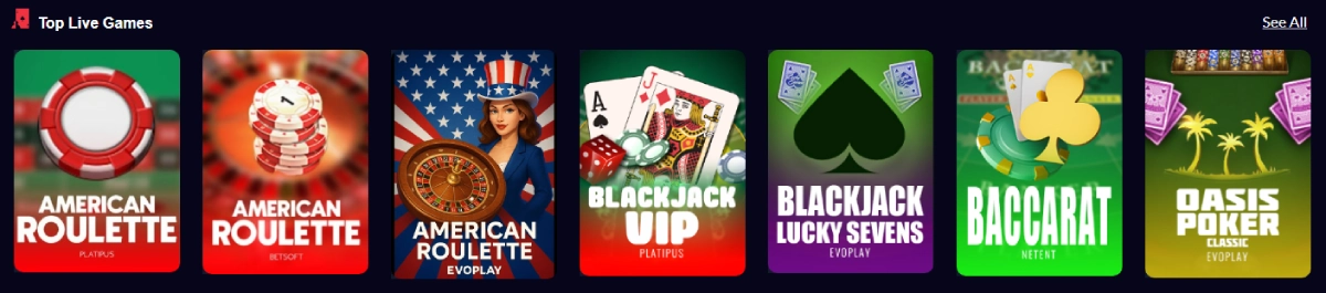 Angliabet Live casino games